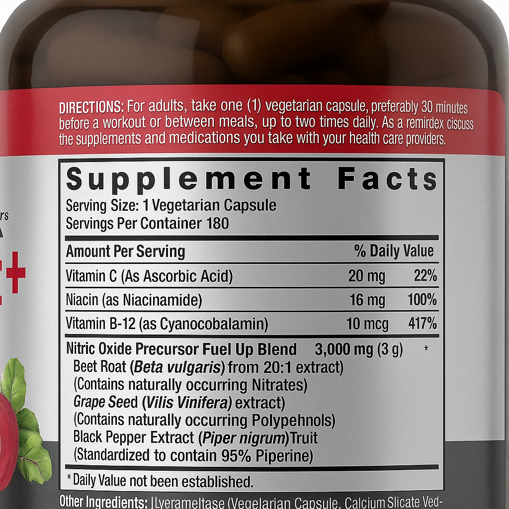 Genuvamed Nitric Oxide Max Beet Root capsules